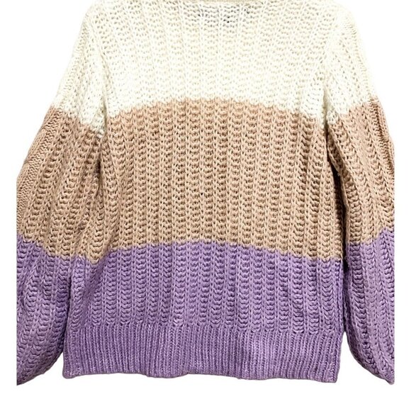 VERO MODA Becca Colorblock Cable sweater, Size M - Picture 8 of 11